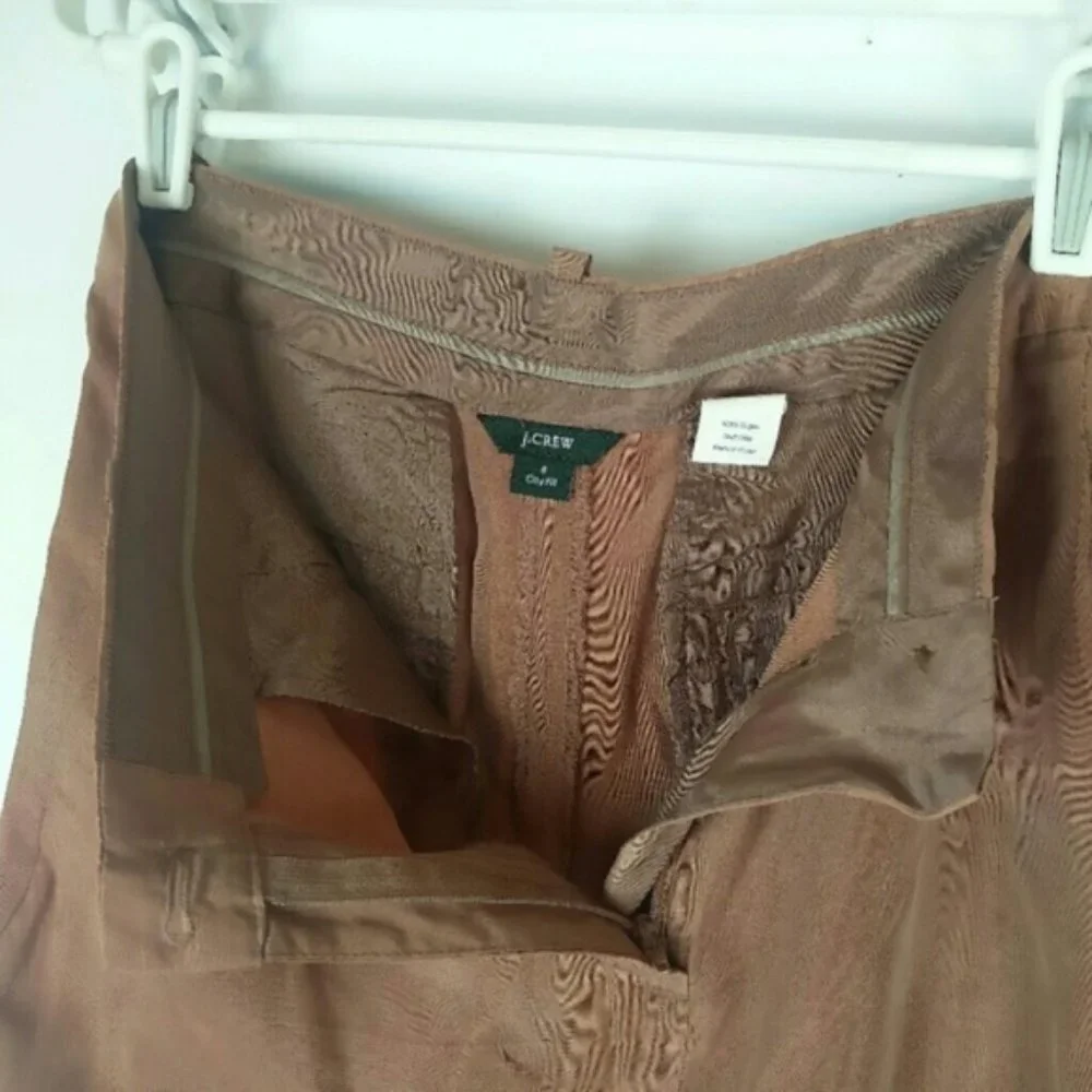 J. Crew City fit Cupro Élan Vegan silk Trouser pants cropped Sz.8